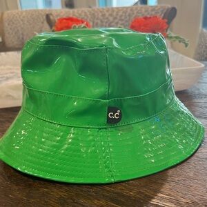 C.C Shiny Green Bucket Hat - Bright Kelly Green